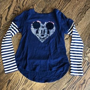 Gap kids flippy sequin Mickey Mouse shirt. Sz L